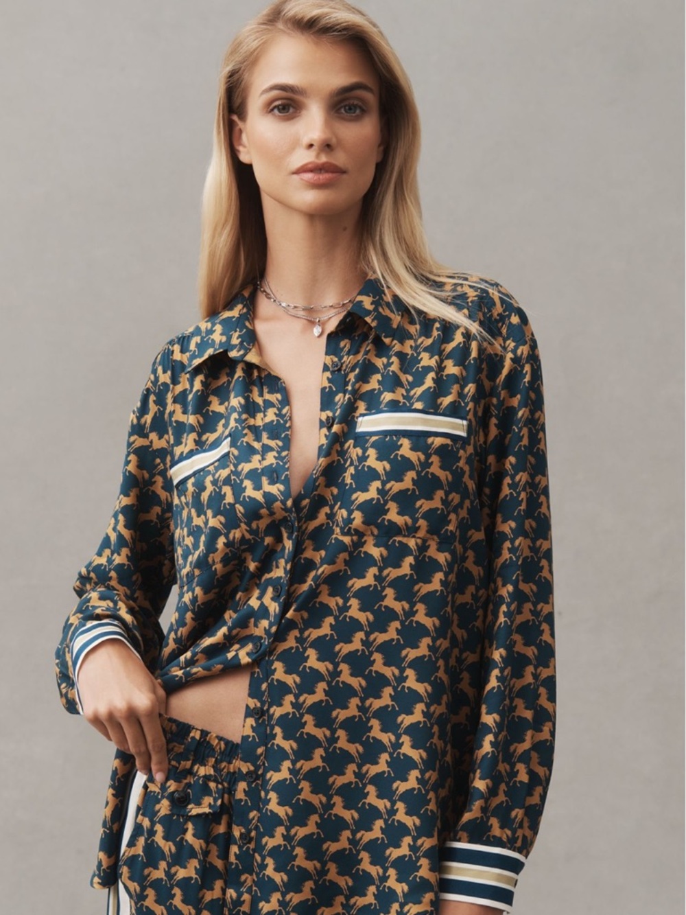 Maeve Silky Shirt Blouse